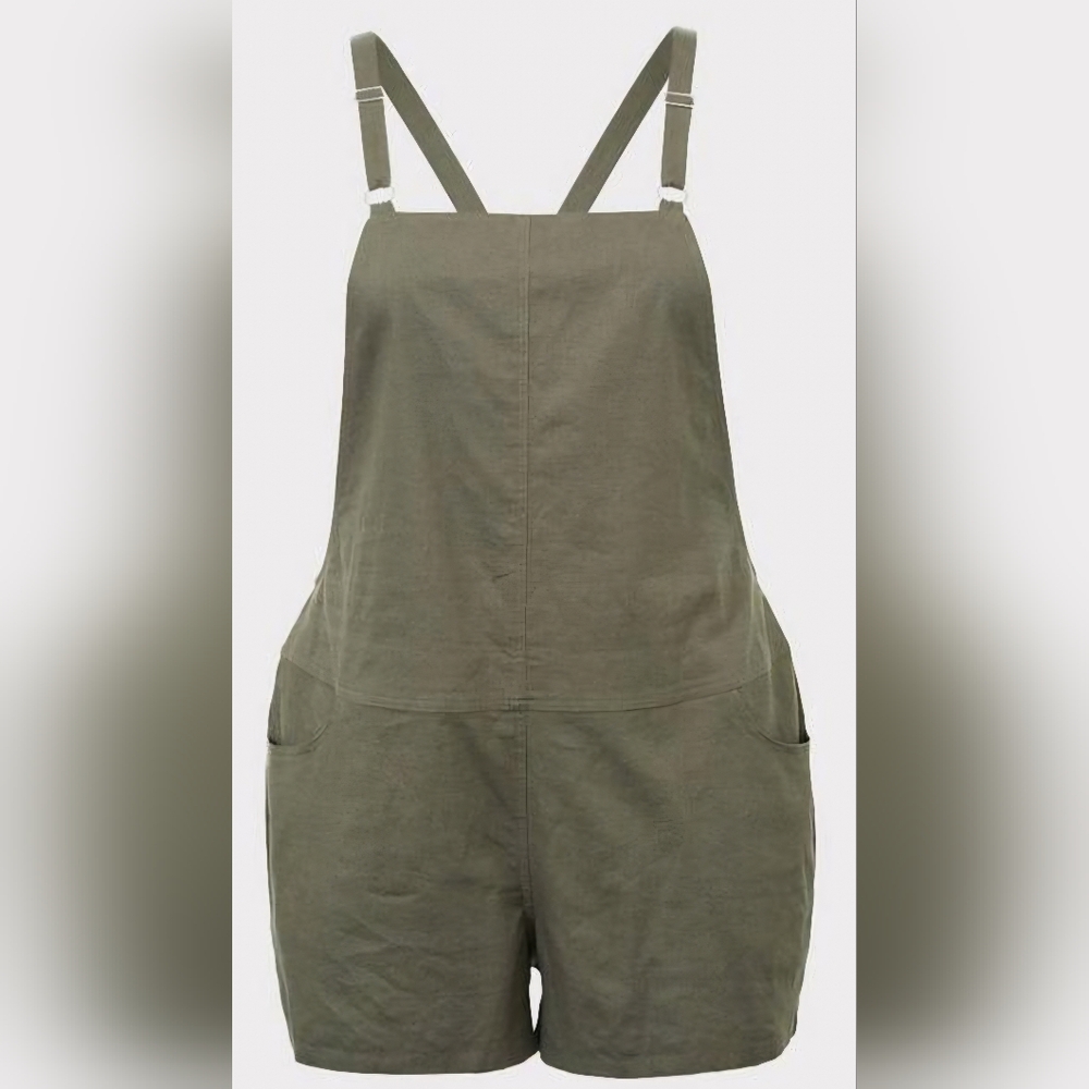 Torrid - Olive Linen Shortall - Size 2X